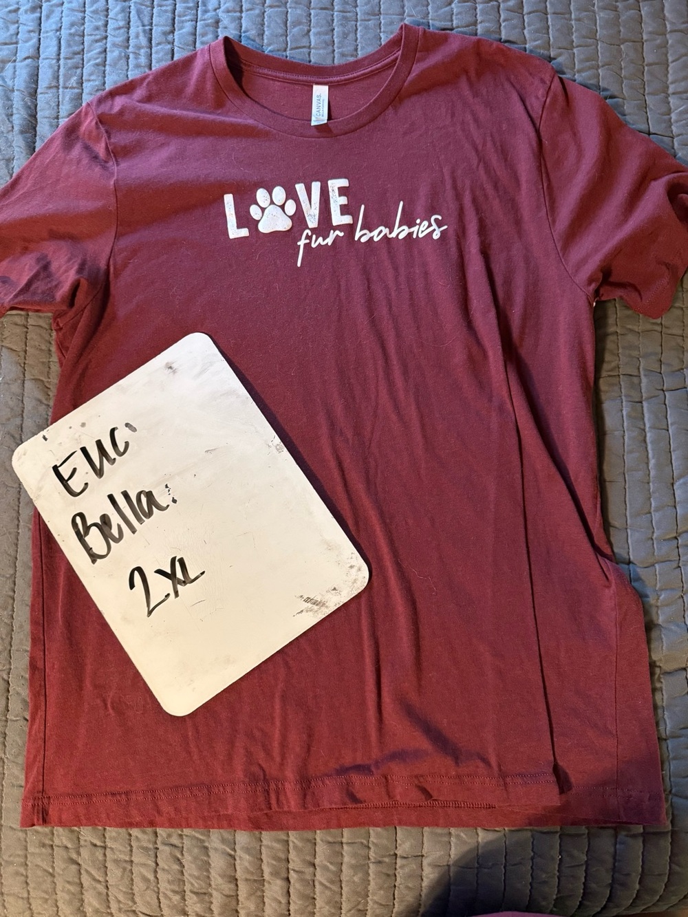 Bella Canvas Maroon "Love Fur Babies" Short Sleeve Tee